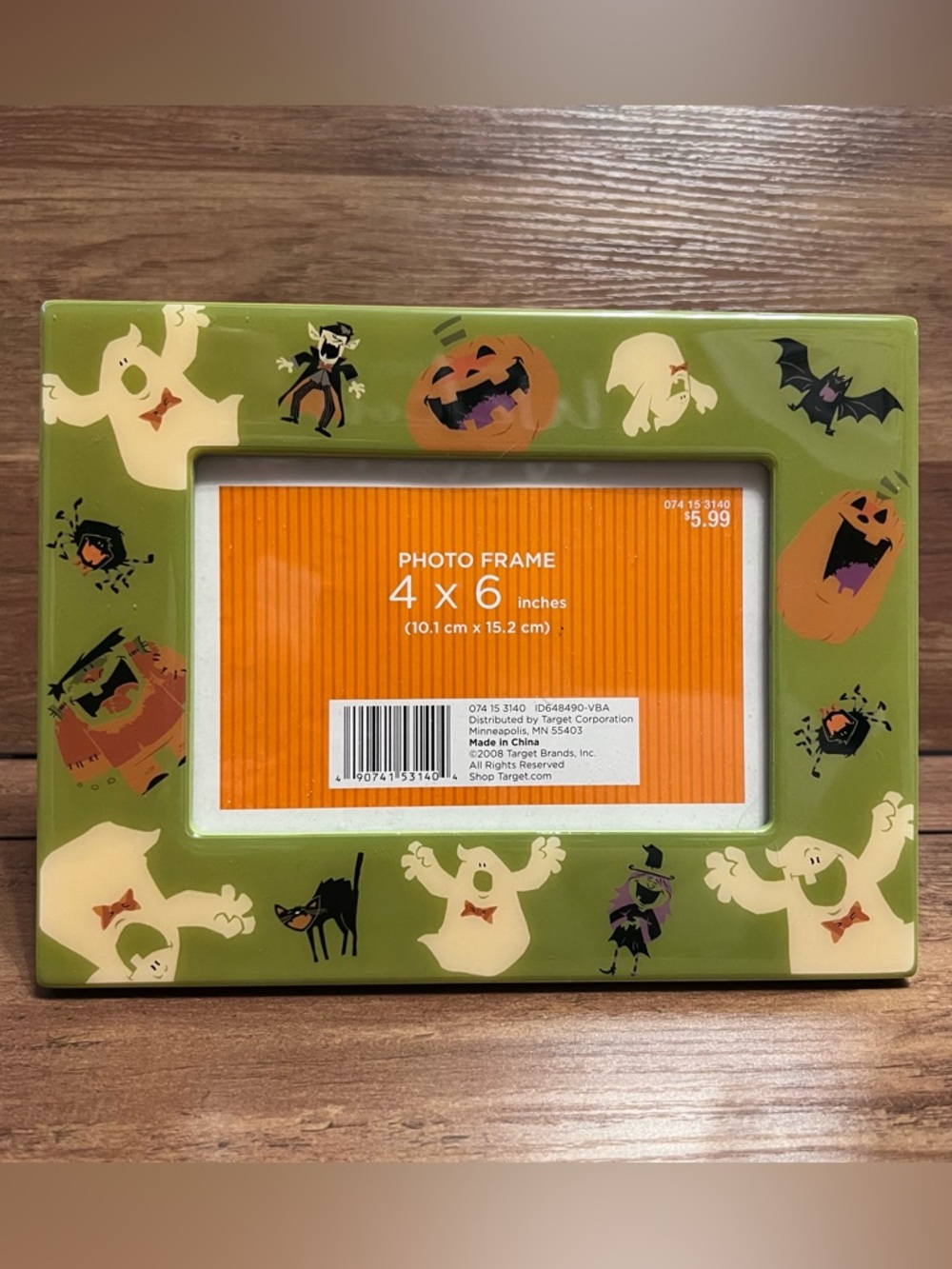 Halloween 2008 Picture Frame 4x6 Ghost Witch Pumpkin Bat Spider Dracula Frankstn